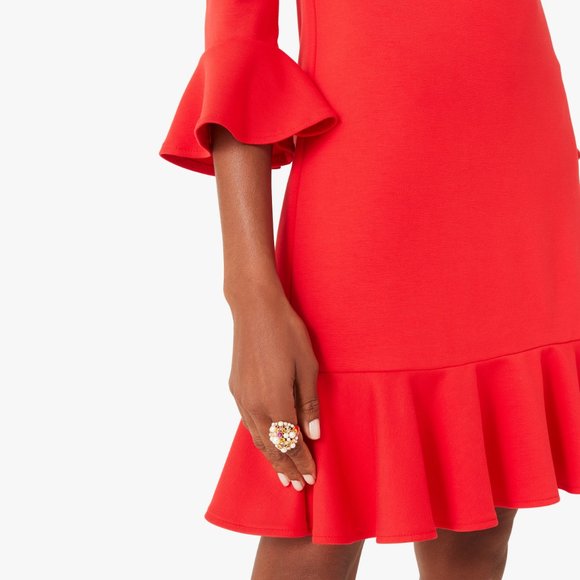 NWT Kate Spade Ponte Flounce Shift Dress - Picture 5 of 11